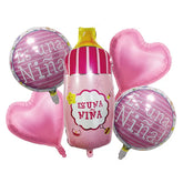 GLOBO BABY SHOWER NIÑA BIBERON 5 PIEZAS